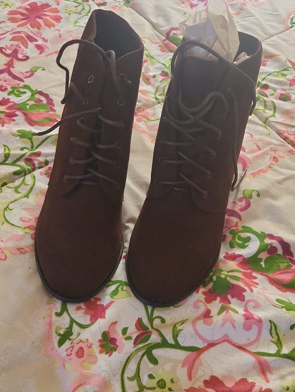 Women's Brown Lace‑Up Ankle Boots